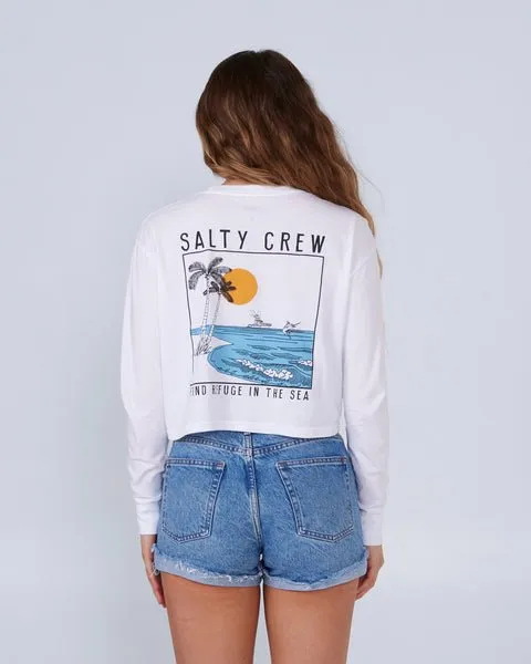 The Good Life Salty Crew Women's Cropped Long Sleeve Tee