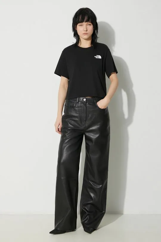 The North Face t-shirt W Simple Dome Cropped Slim Tee women’s black color NF0A87U4JK31