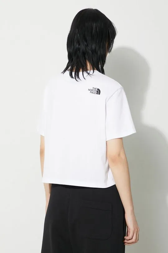 The North Face t-shirt W Simple Dome Cropped Slim Tee women’s white color NF0A87U4FN41