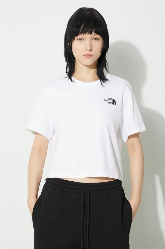 The North Face t-shirt W Simple Dome Cropped Slim Tee women’s white color NF0A87U4FN41