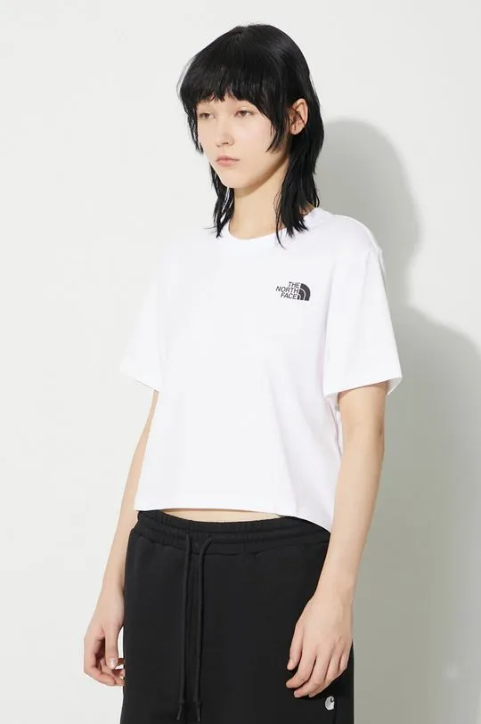 The North Face t-shirt W Simple Dome Cropped Slim Tee women’s white color NF0A87U4FN41