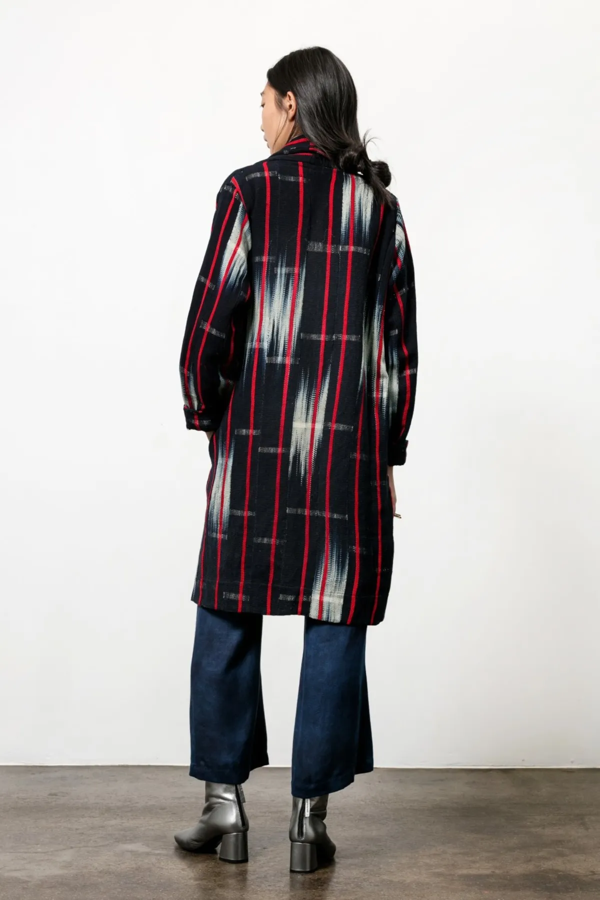 Theca Coat in Handwoven - Indigo