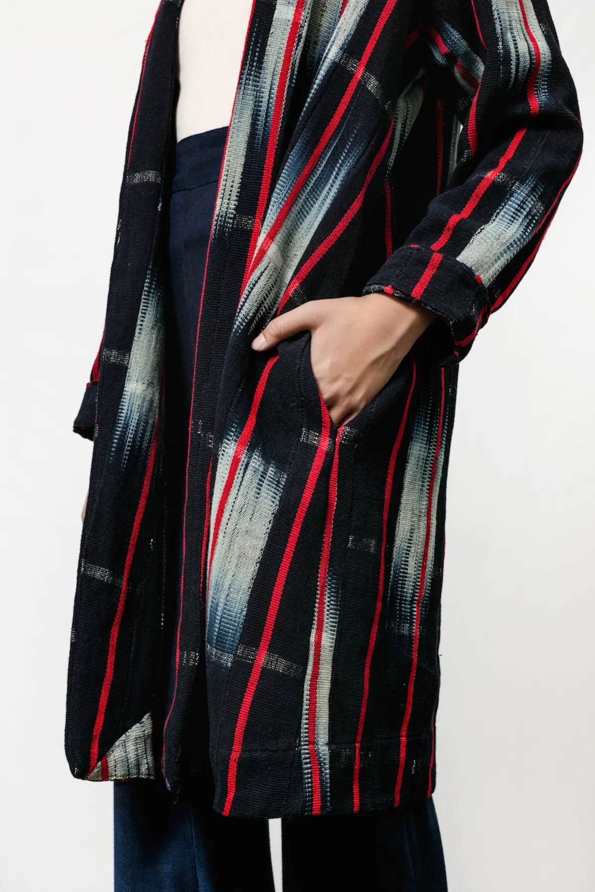 Theca Coat in Handwoven - Indigo