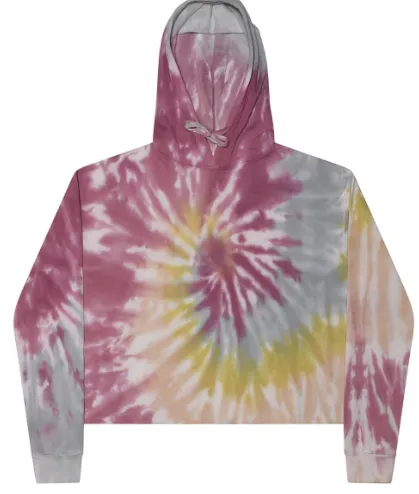 TIE DYE CROP TOP HOODIE