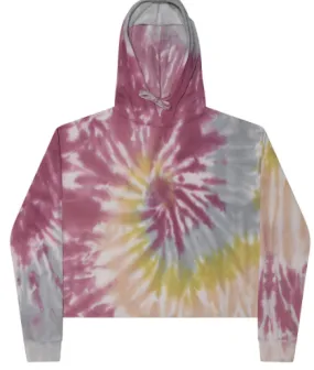 TIE DYE CROP TOP HOODIE