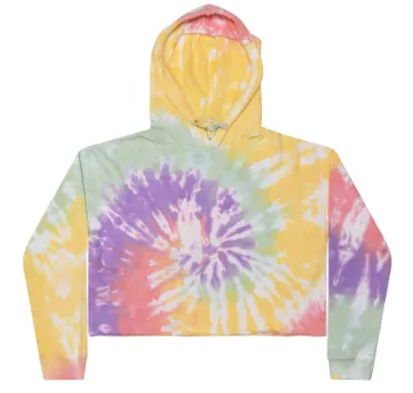 TIE DYE CROP TOP HOODIE