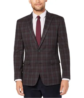 Tommy Hilfiger Mens Plaid Two Button Blazer Jacket, TW2