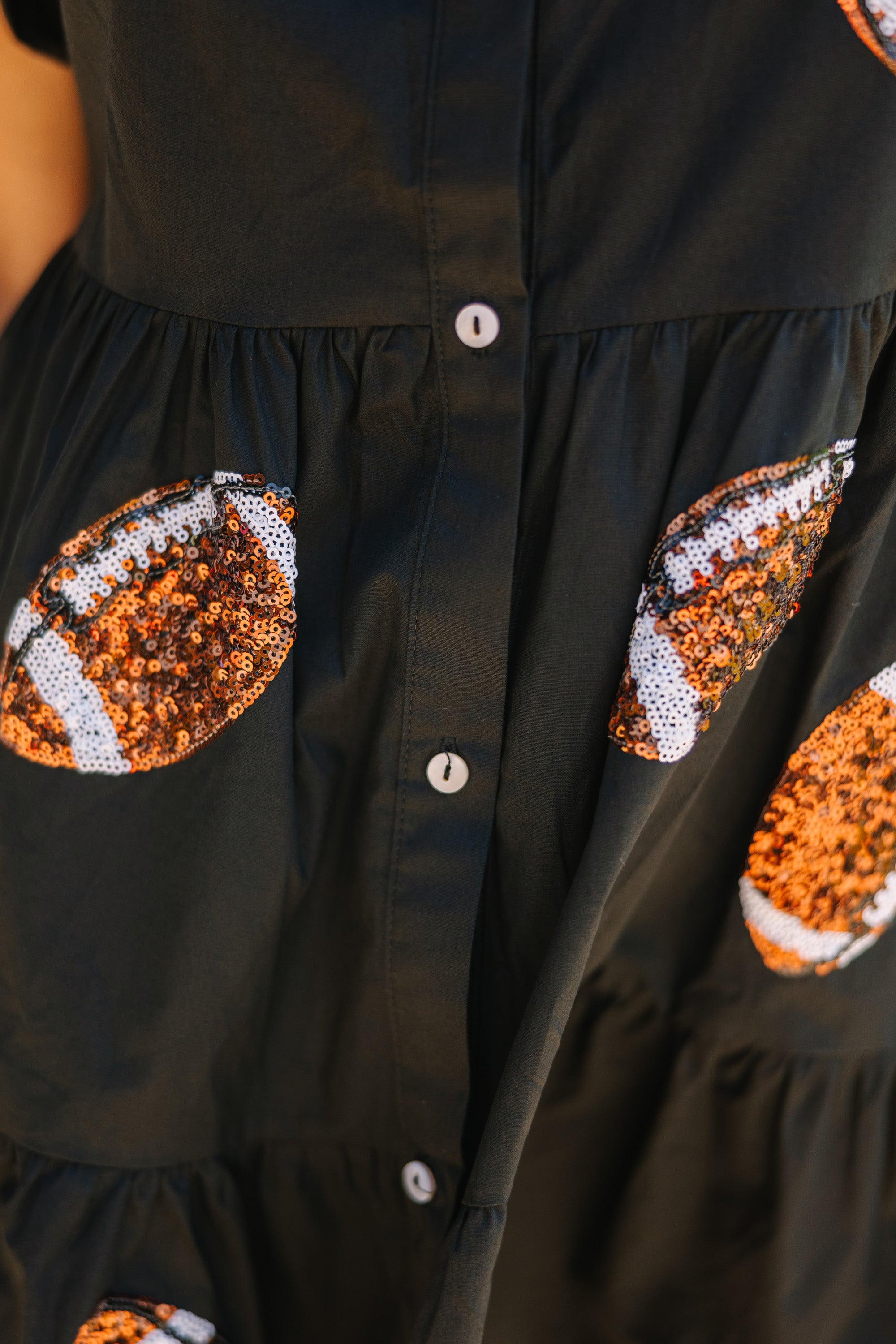 Touchdown Black Sequin Football Dress