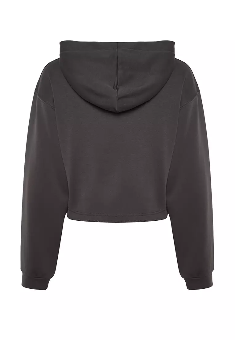 Trendyol Crop Message Hoodie