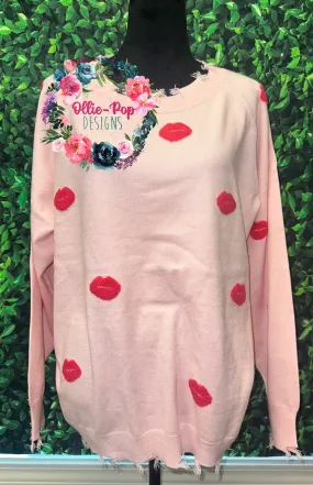 Valentine sweater with lips