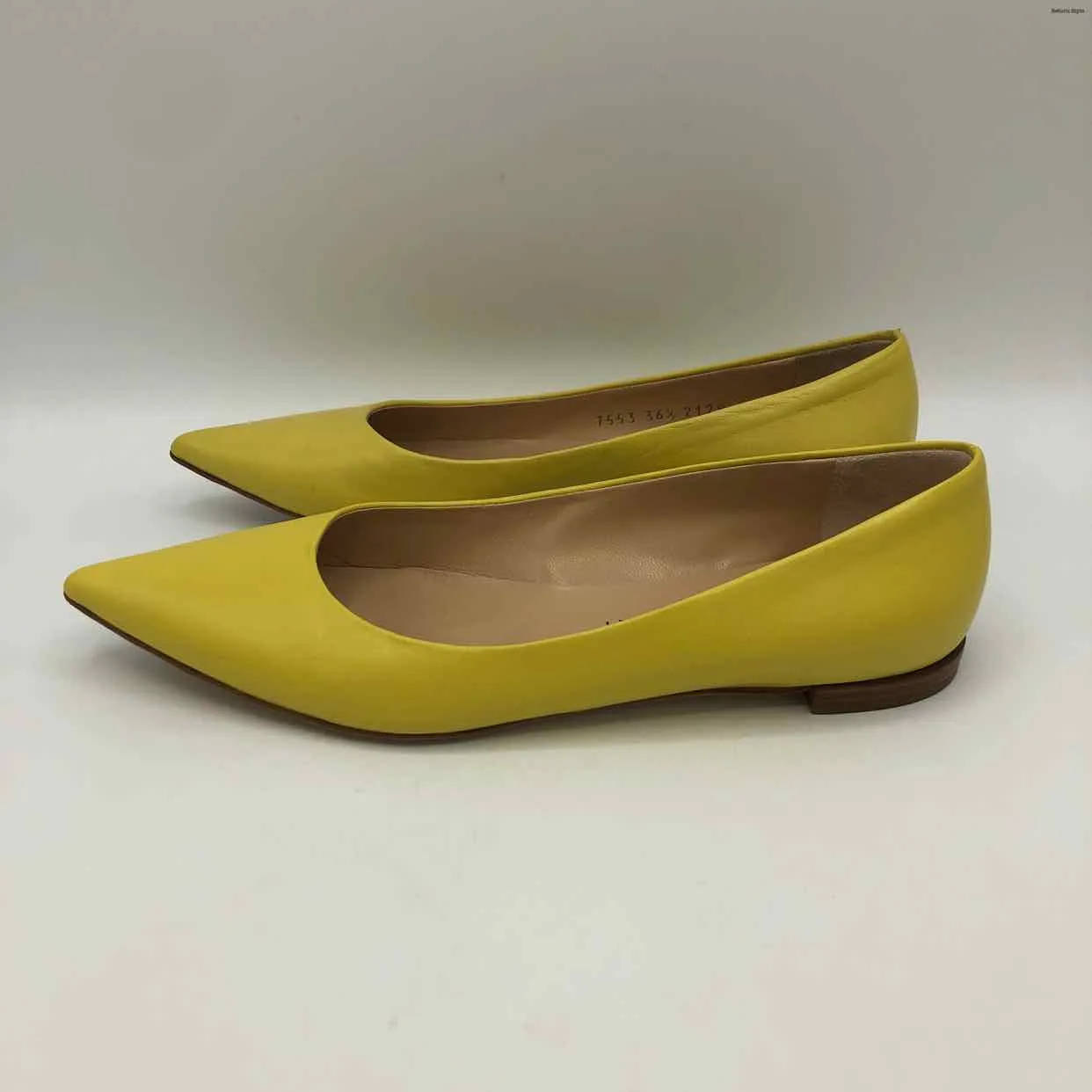 VICINI Yellow Leather Made in Italy Flats Shoe Size 36.5 US: 6.5 Shoes