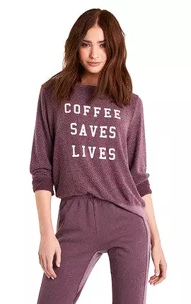 Wildfox Coffee Saves Lives Baggy Beach Jumper