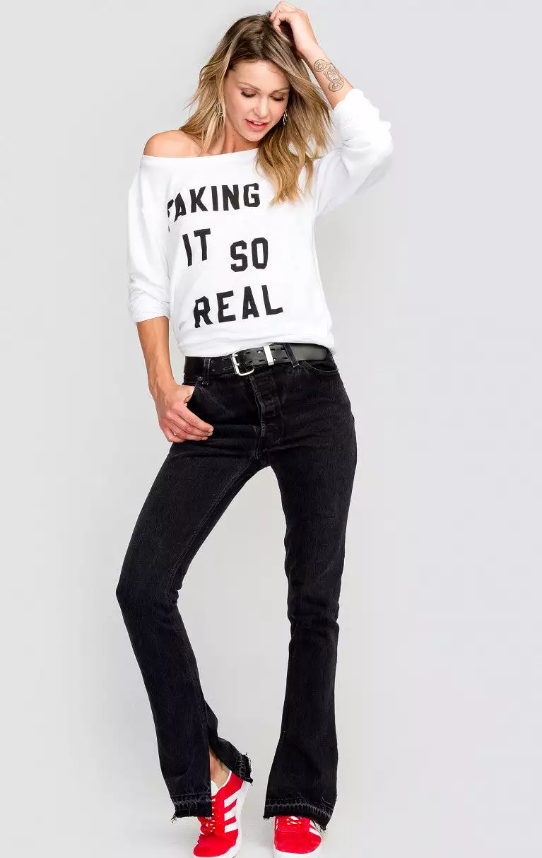 Wildfox Faking It Baggy Beach Jumper Sweater