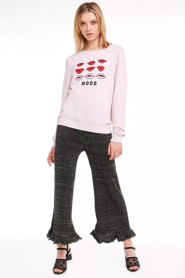 Wildfox Moody Lips Baggy Beach Jumper Sweater