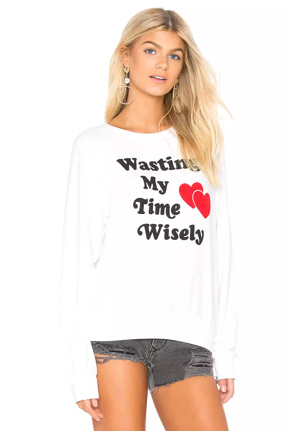 Wildfox Wasting Time Wisely Baggy Beach Jumper Sweater