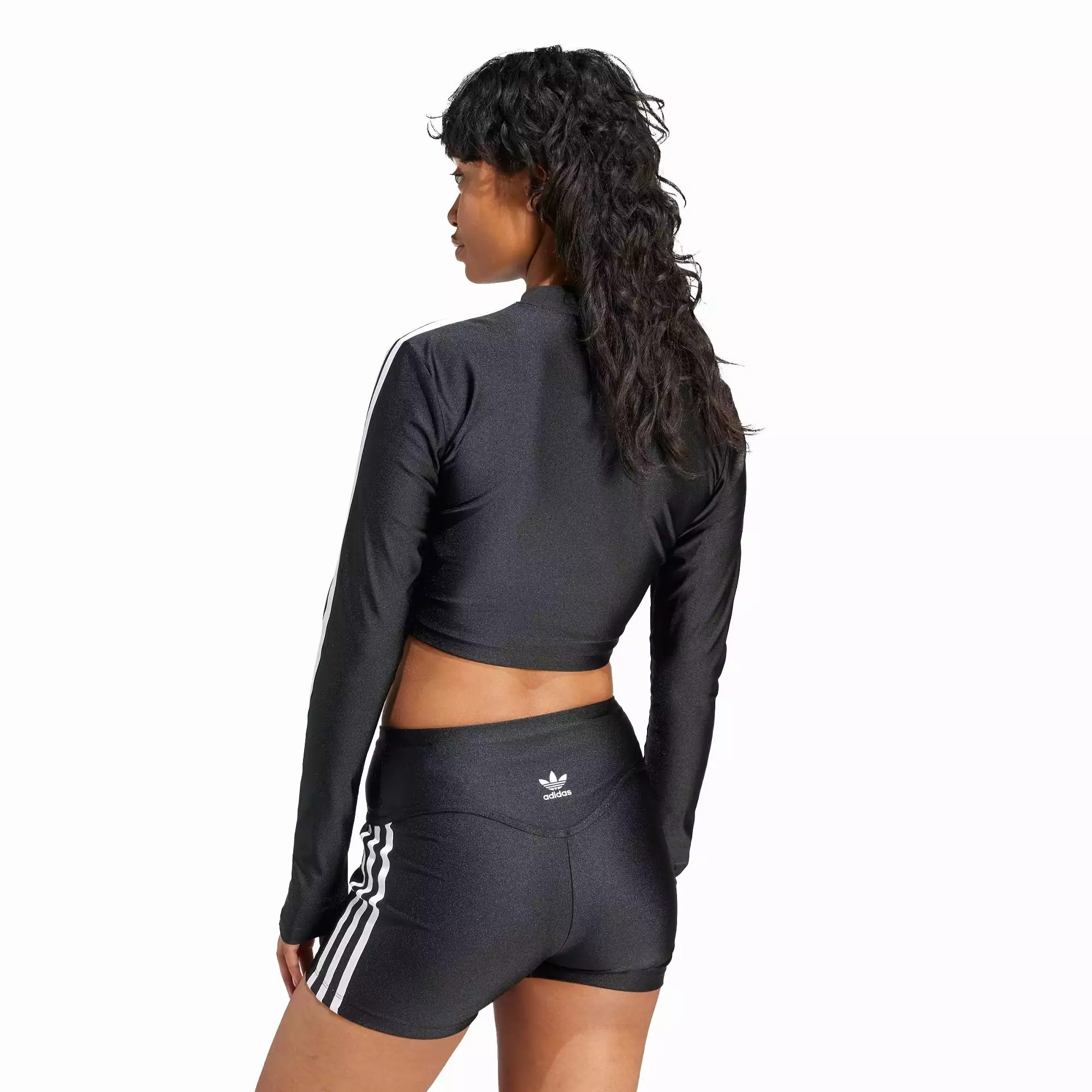 WMN'S 3-STRIPES CROPPED LONG SLEEVE TEE 'BLACK'