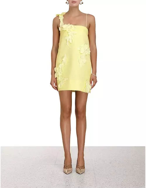 ZIMMERMANN High Tide Shift Flower Mini Dress