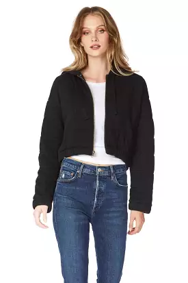 ZIP FRONT CROP HOODIE